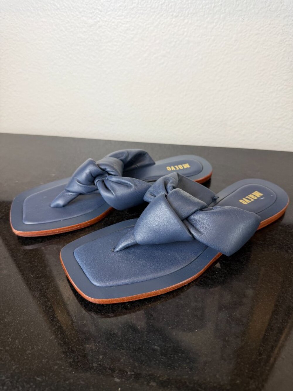 Anthropologie Maeve Blue Puffy Knotted Sandals Size 6M - Picture 5 of 8